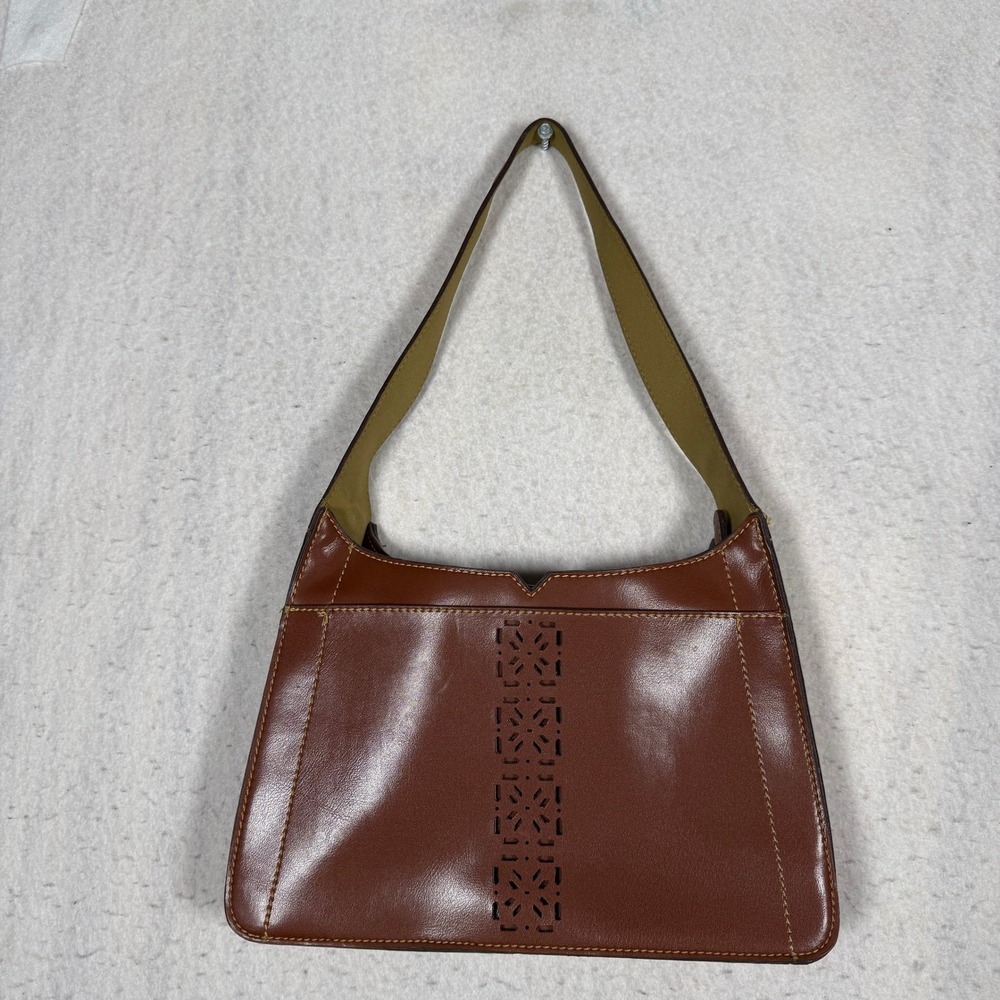Apt 9 Cognac Brown Laser Cut Faux Leather Shoulder Bag Hobo Purse